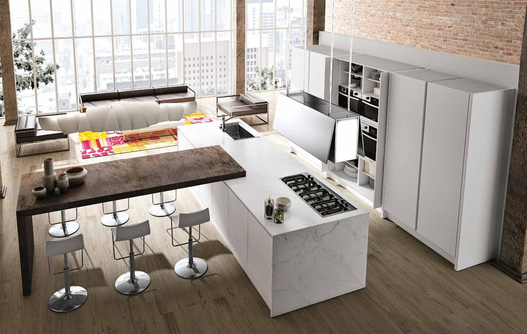 Architectural canopy and marble worktop, Opera collection