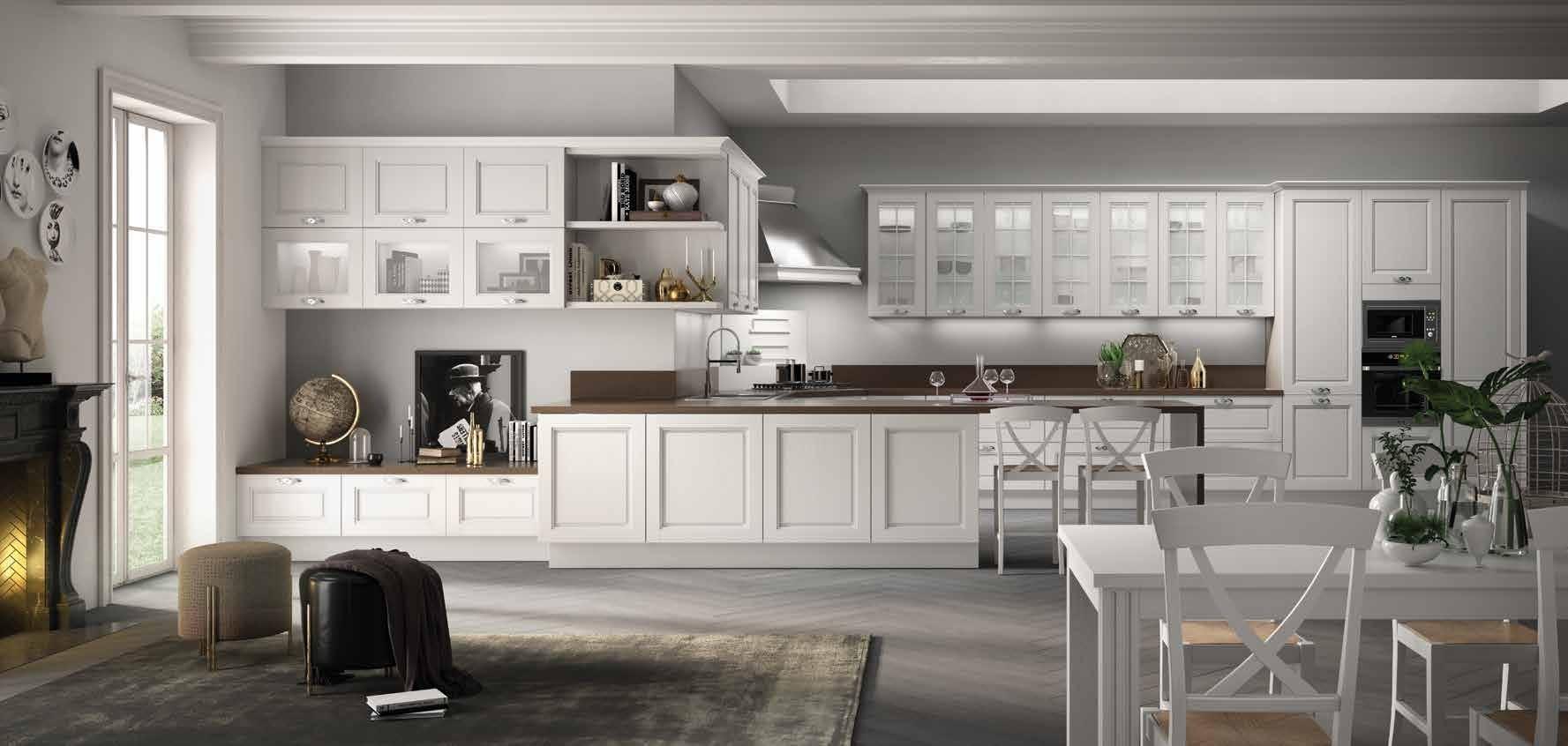 Perla kitchen, pearlescent lacquered fronts